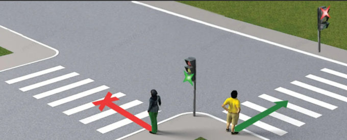 пешеход на светофоре